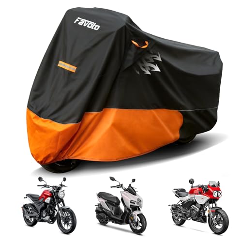 Favoto Motorcycle Cover for Harley Davidson Touring Motorcycle Cover Heavy Duty 420D Oxford Motorcycle Cover Waterproof Outdoor for Street Glide Road Glide Road King Low Rider ST Fits up to 96.5" - size: 96.5" - XXL