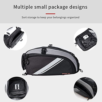 Motorcycle Tank Bag Travel Backpack Waterproof Riding Bag Motorbike Bag Touch Screen with Reflective Strip and Rain Cover