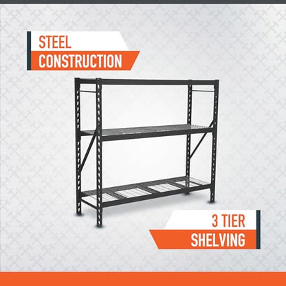 Ironton Industrial Shelving Rack, 3 Storage Shelves Steel Construction 3-Tier Rack with 2000-Lb Load Capacity Per Shelf, Garage Storage Rack - size: 3 Tier