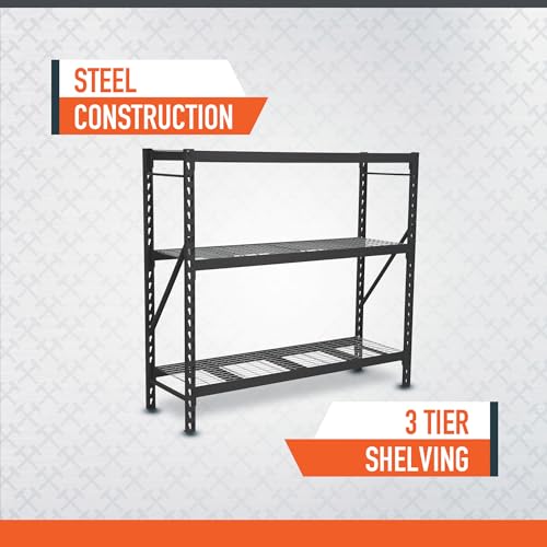 Ironton Industrial Shelving Rack, 3 Storage Shelves Steel Construction 3-Tier Rack with 2000-Lb Load Capacity Per Shelf, Garage Storage Rack - size: 3 Tier