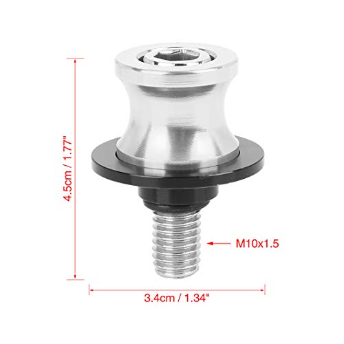 F FIERCE CYCLE 10mm CNC Swingarm Spool Stand Bobbin Starting Frame Screw Swing Arm Sliders Spools Universal Silver Tone for Motorcycle - color: Silver Tone