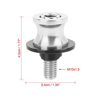 F FIERCE CYCLE 10mm CNC Swingarm Spool Stand Bobbin Starting Frame Screw Swing Arm Sliders Spools Universal Silver Tone for Motorcycle - color: Silver Tone