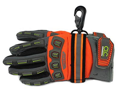 MELOTOUGH Firefighter Glove Strap | Glove Holder Clip with Glove Leash Swivel Snap Hook,Reflective for Quick Access - color: Reflective Orange
