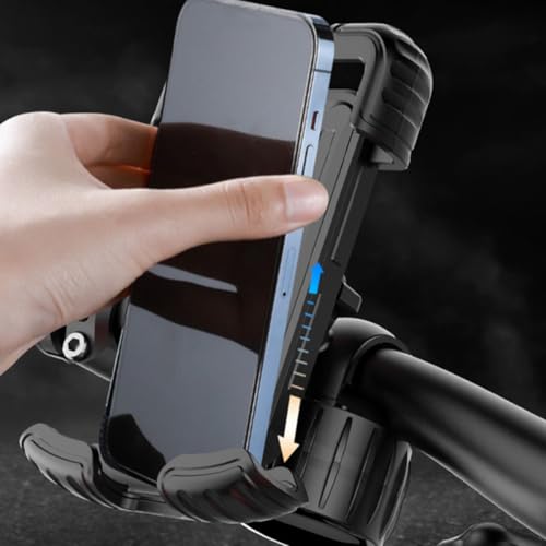 BESPORTBLE Anti-Shake Bike Phone Holder Mount for Bicycle and Motorcycle, Vibration Dampening Handlebar Cell Phone Support, Black, Fits 1.8-2.8cm Tubes, Suitable for Navigation and Scooter
