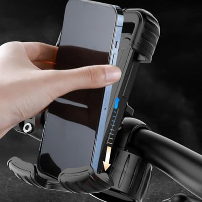 BESPORTBLE Anti-Shake Bike Phone Holder Mount for Bicycle and Motorcycle, Vibration Dampening Handlebar Cell Phone Support, Black, Fits 1.8-2.8cm Tubes, Suitable for Navigation and Scooter