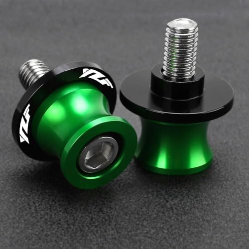 Rear Sliders Stand Screw Motorcycle Accessories 6MM Swingarm Spools Stand Screws Slider for Y&AMAHA YZF R1 R3 R7 R125 Moto Sliders Holder Equipments Parts (Color : YZF Green) - color: YZF Green