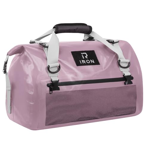 IRON JIA'S Motorcycle Dry Bag - Waterproof Duffle & Luggage Tail Bag Saddle Bags with Roll Top Closure, Shoulder Straps, Inner Pocket and Mesh Pocket (Purple, 30L) - color: Purple, size: 30L