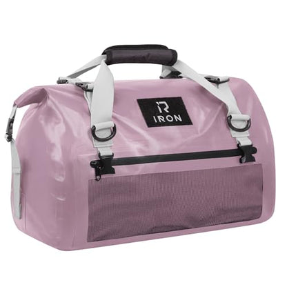 IRON JIA'S Motorcycle Dry Bag - Waterproof Duffle & Luggage Tail Bag Saddle Bags with Roll Top Closure, Shoulder Straps, Inner Pocket and Mesh Pocket (Purple, 30L) - color: Purple, size: 30L