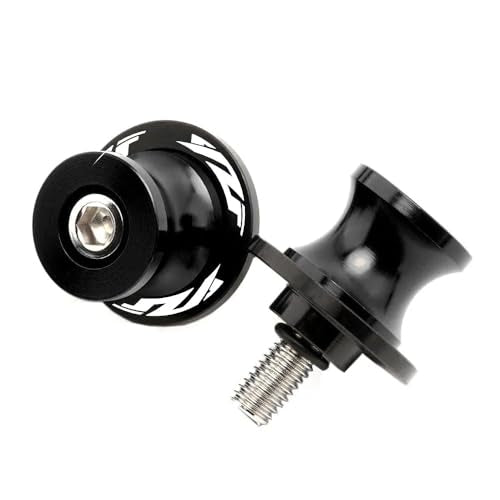 2pcs 6MM M6 X1.5 Motorcycle Swing arm Sliders Stand Spools fits for YZF R1 R3 R6 R7 R125 R25 R1000 (Black) - color: Black