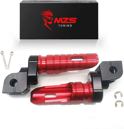 MZS Motorcycle Foot Pegs, Adjustable Front Footpegs Rider Footrest Rest Pedal CNC Red Compatible with GROM Monkey CBR 600 F2 F3 F4 F4I CBR600RR CBR650F CBR650R CBR1000RR CBR1100XX VFR800 VFR1200F - size: GROM/Monkey/CBR600/CBR600RR/CBR650R/CBR1000RR