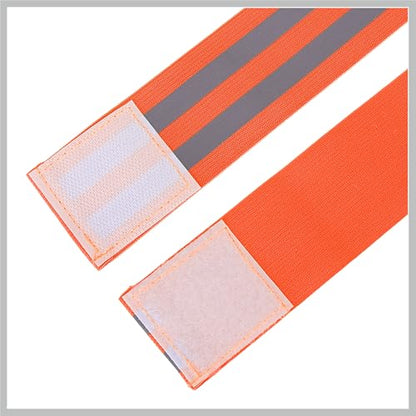 8pcs Reflective Bands for Arm Reflective Armbands High Visibility Night Cycling Riding Reflector Tape Straps Bracelet Orange Replacement Car Parts