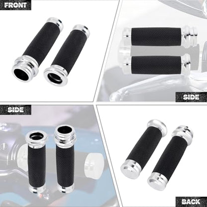 1" Electronic Throttle Defiance Handlebar Grips 25mm Hand Grips Fit for Harley Touring Street Glide Road King Road Glide Electra Glide - color: #2 Chrome