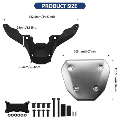 Compatible with Yamaha MT-09 MT 09 MT09 SP 2024 2025 Windshield Bracket Kit Wind Deflector Sun Visor(Silver) - color: Silver