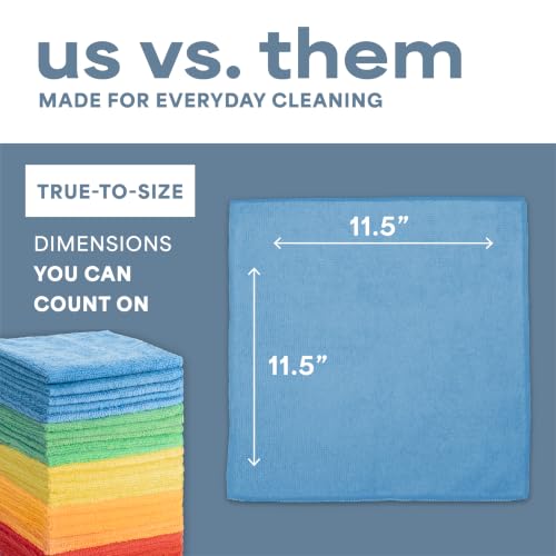 S&T INC. 100 Pack Microfiber Cleaning Cloth, Bulk Towels for Home, Reusable Microfiber Towels for Cars, Cleaning Rags, Assorted, 11.5 Inches x 11.5 Inches, 100 Count - size: 100 Pack