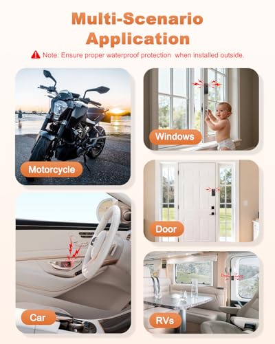 [Upgrade] WSDCAM 110dB Motorcycle Alarm, New 7 Sensitivity 4 Volume Adjustable, Wireless Vibration Alarm with Remote Control Anti-Theft Alarm for Car/Bike/Vehicle Security, Loud Door/Window Alarms