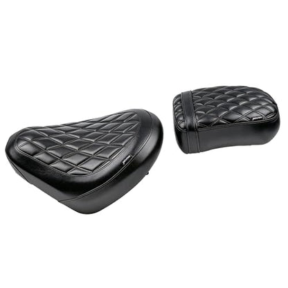 Motorcycle Rider & Passenger Comfort Seat Fit for Rebel 1100 CMX1100 2021 2022 2023 2024 2025 2026, Front Rear Solo Saddle Back Cushion Pillion Pad, Black Stitching - color: Front & Rear - Black-A