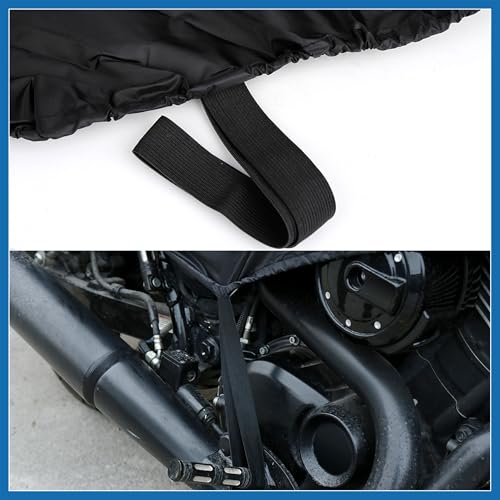 Motorcycle Cover Lightweight Half Cover Outdoor Waterproof Rain Dust Protector Black XL for Most Full Dress Touring Cruiser Item Replacement