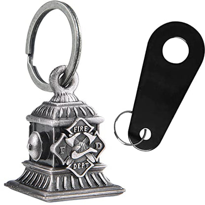 Dream Apparel Motorcycle Bell Guardian Angel Drive Away Gremlin, Biker Bell for Men Women Rider Riding, Good Luck Gift - color: Fire Department