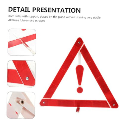 2pcs Reflective Car Warning Triangle Kit Durable Auto Safety Tripod for Roadside Emergencies Compact Design for Easy Storage for Vehicles and Work Trucks