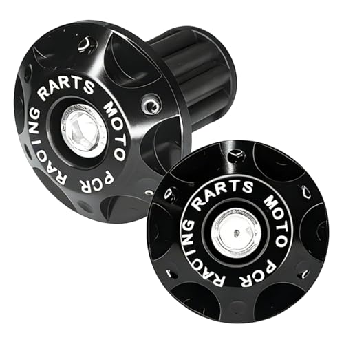 2PCS Motorcycle Bar End Plugs, Aluminum Alloy Handlebar Grip End Caps, Anti-Drop Shockproof Motorcycle Handlebars for Bikes, Scooters, Off-Road Motorcycles & Kawasaki/Suzuki/Yamaha (Black) - color: Black