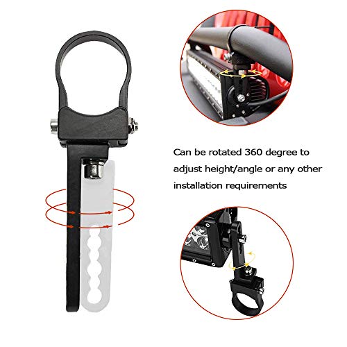 Tube Clamps Mounting Brackets for LED Light Bar Work Lights Fog Lights Off Road Lights Fit 1" Bull Bar,2pcs - size: 1"