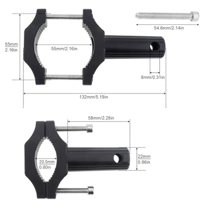 Windance Front Fork Lamp Mount Pole Brackets,Headlight Fog Light Crash Bar Mounting Holder,Extension Tube Clamp for Motorcycle Motorbike Dirt Bike (20-55mm)