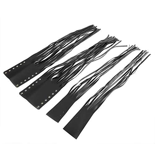 Qiilu Motorcycle Clutch Tassels, Universal Hand Grips Tassel Fringe Wrap Cover Motorcycle Brake Clutch Lever Streamer 7/8in 1in Fit for (Black) - color: Black