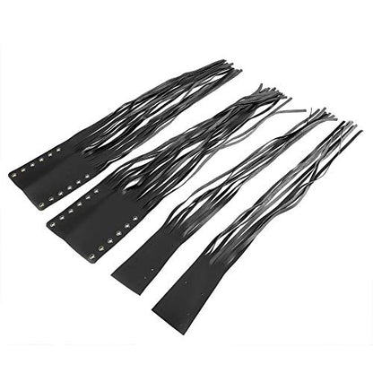 Qiilu Motorcycle Clutch Tassels, Universal Hand Grips Tassel Fringe Wrap Cover Motorcycle Brake Clutch Lever Streamer 7/8in 1in Fit for (Black) - color: Black