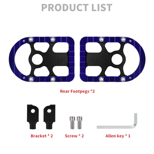 Foot Pegs Passenger Footpegs Foot Rest Pedal Fit for Harley Softail 2018-Later LiveWire 2020-Later Fat Boy Street Bob Low Rider Breakout (Blue) - color: Blue