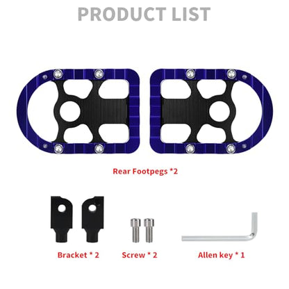 Foot Pegs Passenger Footpegs Foot Rest Pedal Fit for Harley Softail 2018-Later LiveWire 2020-Later Fat Boy Street Bob Low Rider Breakout (Blue) - color: Blue
