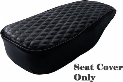JMCHstore Black Diamond Stitch Retro Upgraded 17'' Seat Cover for Coleman BT200X Mini Bike 196cc, Hisun 200-7 for Viper 200cc Trail Bike Cushion Replacement Parts - color: Black Stitch