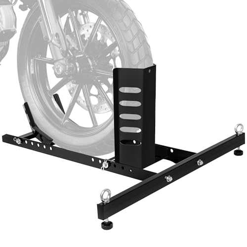 JY PERFORMANCE Motorcycle Wheel Chock, Universal Heavy Duty Front Wheel Stand for Trailer, Cruiser, Sports & Dirt Bikes, 1800 lb Capacity Adjustable Wheel Stand for 15"-22" Wheels - style: Motorcycle Wheel Chock