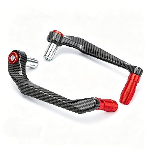 Motorcycle Brake Lever Guards for Indian Scout Bobber 2017–2026, CNC Aluminum Alloy Lever Protector, Carbon Fiber Style Handguard, 7/8" 22mm Handlebar Protection - color: Red