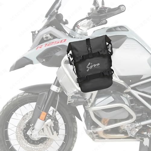 Generic Motorcycle Saddle Bag 8L/10L/12L Black PVC Waterproof Frame Mount Motorcycle Bag with Adjustable Strap - color: Black, size: 8L