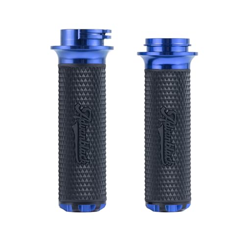 Advanblack AXION Performance Grips, Cable Throttle Hand Grips Compatible with Harley Touring Road Glide Street Glide, Softail - color: Blue
