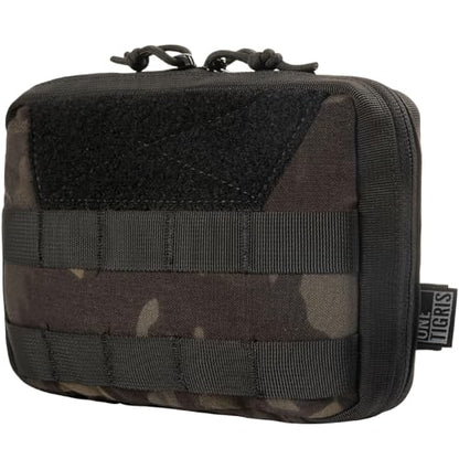 OneTigris MOLLE Pouch, Tactical Admin Pouch Belt EDC Tool Organizer Zippered Utility Waist Pack 7.5"x5"x2" - color: Camocolor Black