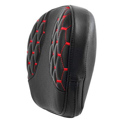 C.C. RIDER Sissy Bar Backrest Pad Fit For Harley Touring Road King Road Glide 1997-2022 CVO Street Glide Ultra Classic - color: Red Stitching, size: Style C