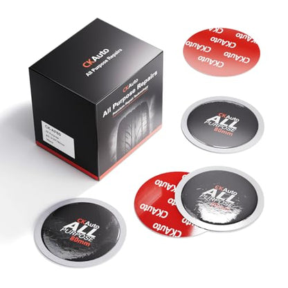 CKAuto 50 PCS All Purpose Tire Repair Patch Kit Heavy Duty 3-1/4"(80mm), Tire Plug Repair Kit Flat for Car Van Truck Bus Motorcycle and Inner Tire,Round Dia 3-1/4"(80mm) - size: Dia 80mm 50pcs
