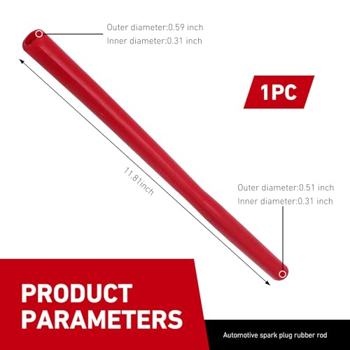 Car Spark Plug Socket, Portable Double-Hole Spark Plug Installation Removal Tool, Reusable Rubber Insulated Sleeve Wrench, Universal for Most Cars, Motorcycles (Red)