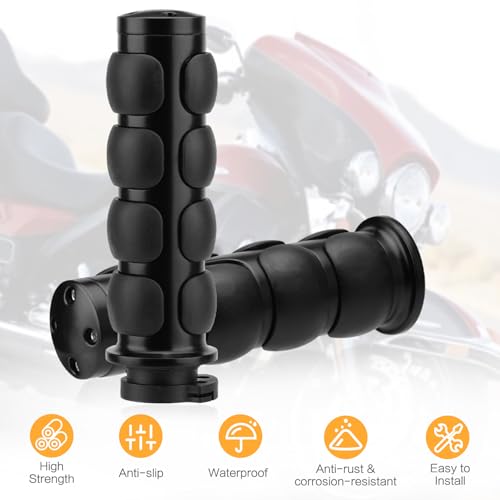 Motorcycle Hand Grips 1 Inch 25MM Handlebar Grip Throttle Non-Slip Universal Compatible with Harley Davidson Dyna Sportster 883 Road King Electra Glide Street Glide - color: Black-C
