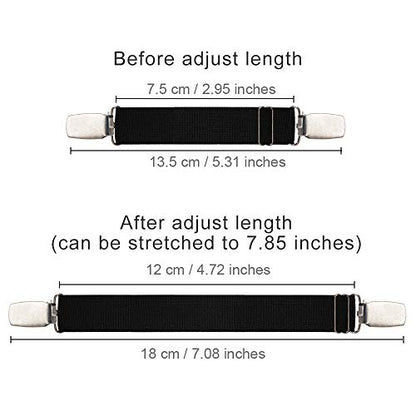 Boncas Improved Adjustable Elastic Boot Clips Boot Straps Pant Clips Stirrups Leg Straps Keeping Your Pants Tucked - color: Flat 3" -4.7"