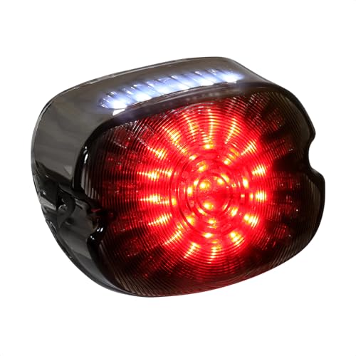 Motorcycle LED Rear Tail Light Red Strobing Turn Signal Brake Lights Low Profile Replacement for Harley Dyna Sportster 883 1200 Road King Tour Glide Road Glide Road King - color: black