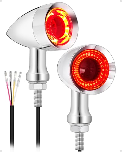 Motorcycle Bullet 48 LEDs Rear Turn Signal Light SMD Blinker Indicator Fit for Honda Yamaha Suzuki Kawasaki Harley (Chrome, Rear Turn Light) - color: Chrome（Rear Light）
