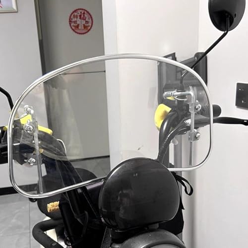 Motorcycle Windshield, Retro Front Wind Deflector, Multi-Purpose Motorcycle Windshield Screens, Clear Motorcycle Windscreen Extension Spoiler for Most Motorcycle, Electric Car, Scooter