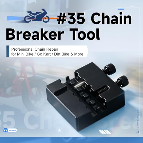 #35 Chain Breaker Tool Chain Breaker Motorcycle Replacement for #35 Roller Chain Mini Bike Go Kart Cart ATV Dirt Bike Scooter Quad Bicycle Mountain Electric Bike Parts Black - color: black