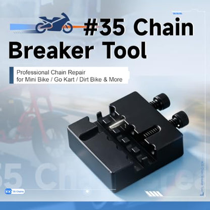 #35 Chain Breaker Tool Chain Breaker Motorcycle Replacement for #35 Roller Chain Mini Bike Go Kart Cart ATV Dirt Bike Scooter Quad Bicycle Mountain Electric Bike Parts Black - color: black