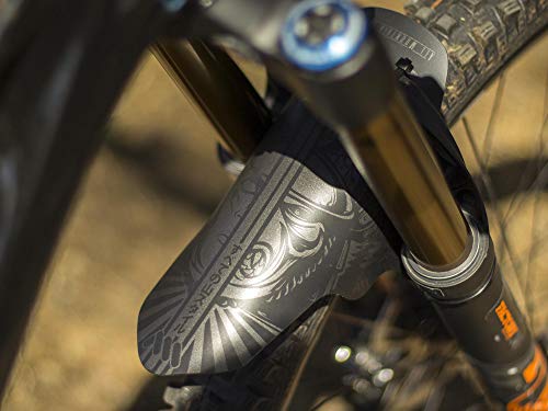 MTB Front Wheel Mud Guard - Lightweight & Durable Protection - Universal Fit - Protect Against Mud, Water Spray and More - color: Ronin/Grey