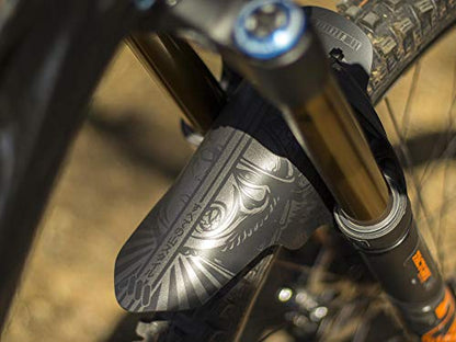 MTB Front Wheel Mud Guard - Lightweight & Durable Protection - Universal Fit - Protect Against Mud, Water Spray and More - color: Ronin/Grey