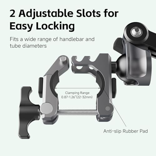 MOVMAX Blade Arm Bike Motorcycle Handlebar Mount Stabilizer, Camera Clamp Mount Shock Absorber for DJI Osmo Pocket 4/Pocket 3, Insta 360, GoPro Hero Cameras w Ball Head, Pocket 3 Accessories - style: Motorcycle Clamp Kit