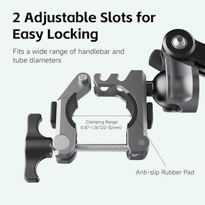 MOVMAX Blade Arm Bike Motorcycle Handlebar Mount Stabilizer, Camera Clamp Mount Shock Absorber for DJI Osmo Pocket 4/Pocket 3, Insta 360, GoPro Hero Cameras w Ball Head, Pocket 3 Accessories - style: Motorcycle Clamp Kit